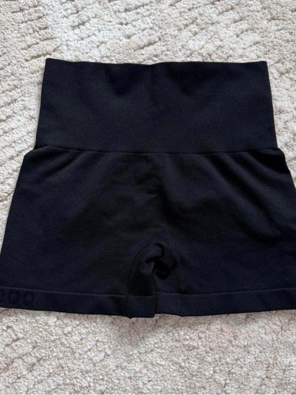 OQQ scrunch black high-waisted seamless shorts